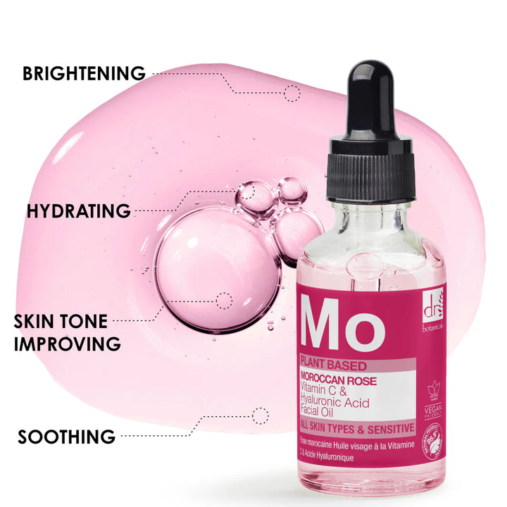 Dr Botanicals Moroccan Rose Facial Oil with Hyaluronic Acid & Vitamin C-30ml