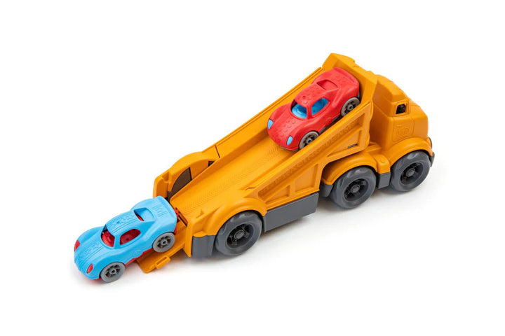 Green Toys Racing Truck with 2 Racer Cars