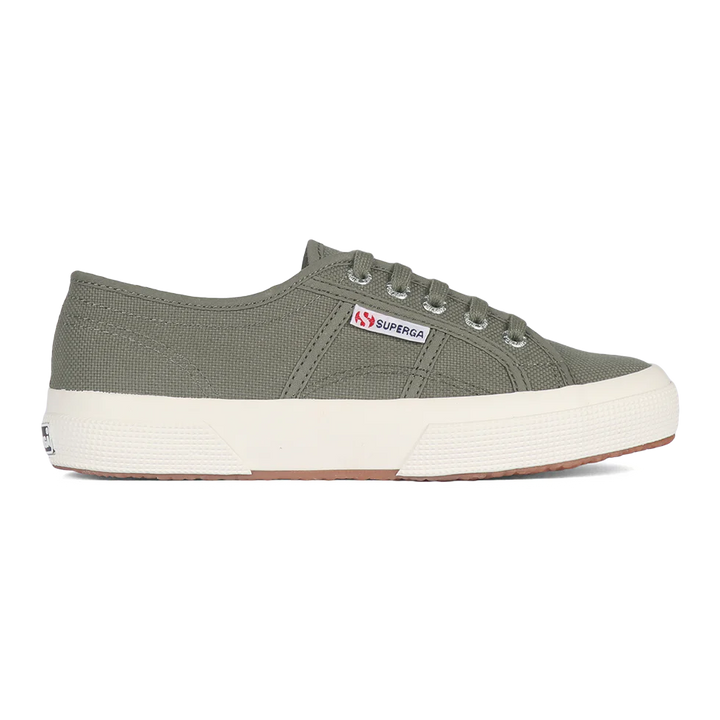 Superga 2740 Platform Organic Seersucker Green Safari-F Avorio