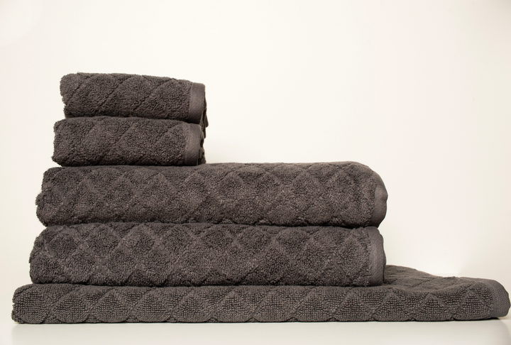 Homelife Naxos Diamond 5 Piece Towel Pack Charcoal