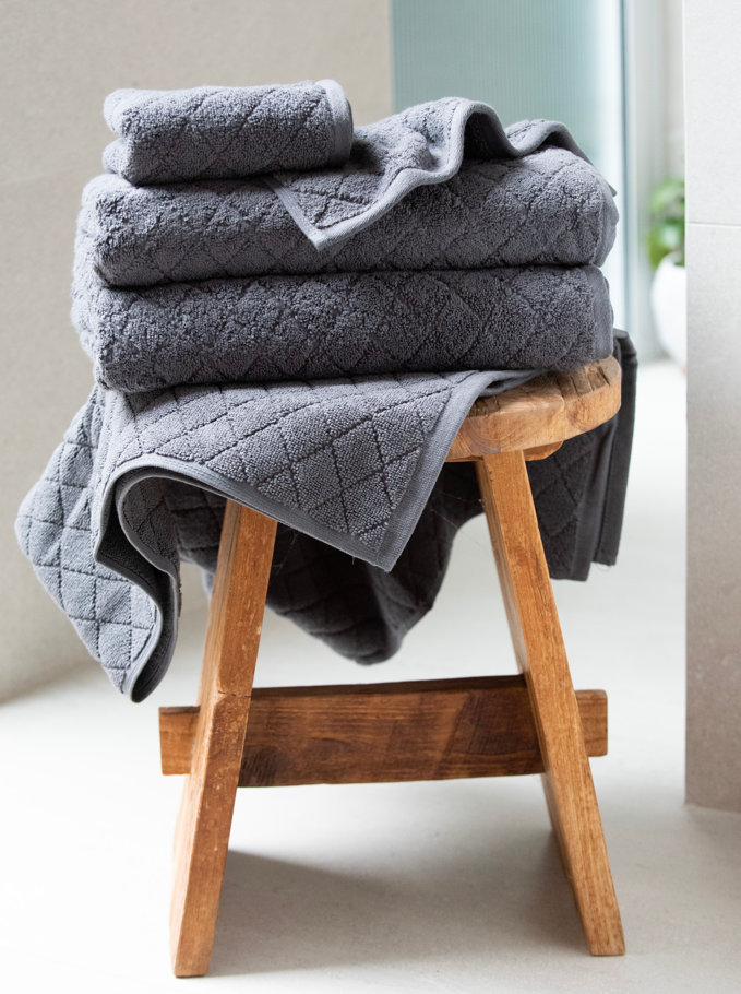 Homelife Naxos Diamond 5 Piece Towel Pack Charcoal