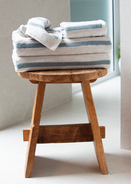 Homelife Milos Stripe 4 Piece Towel Pack Mudrust