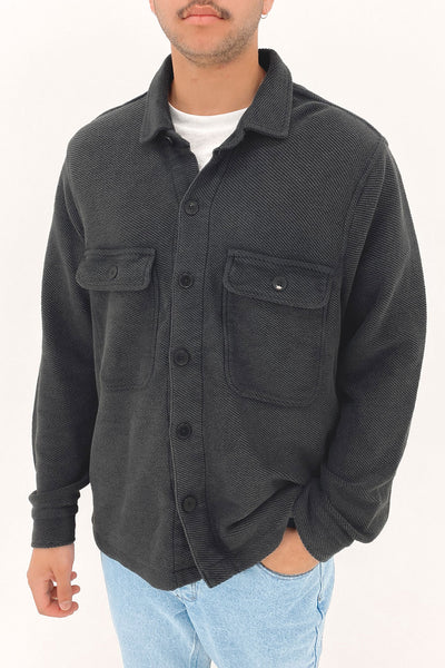 Silent Theory Men's Shutter Long Sleeves Shirt - Coal Large