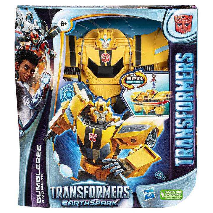Transformers EarthSpark Spin Changer Bumblebee & Mo Malto