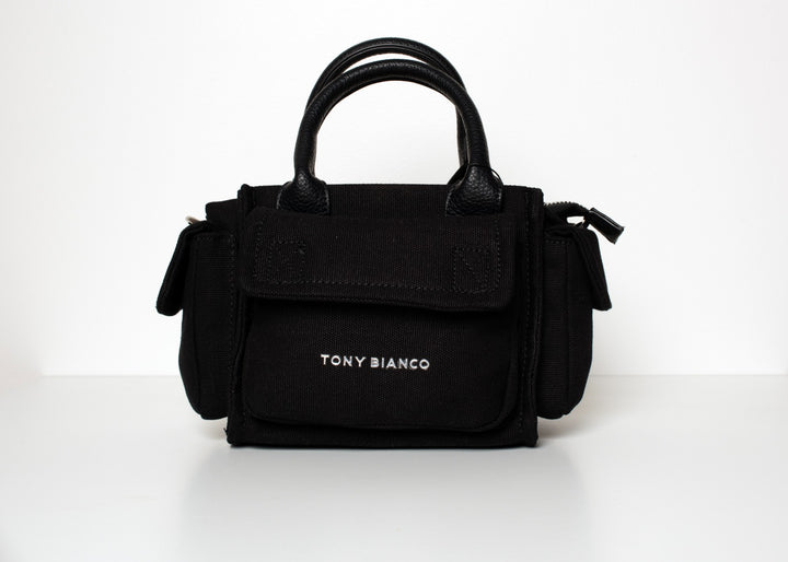 Tony Bianco Zeus Canvas Grip Handle Tote Bag Black