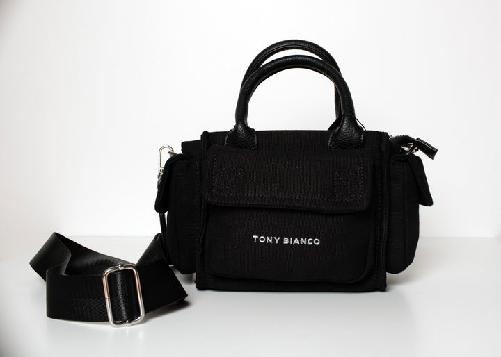 Tony Bianco Zeus Canvas Grip Handle Tote Bag Black
