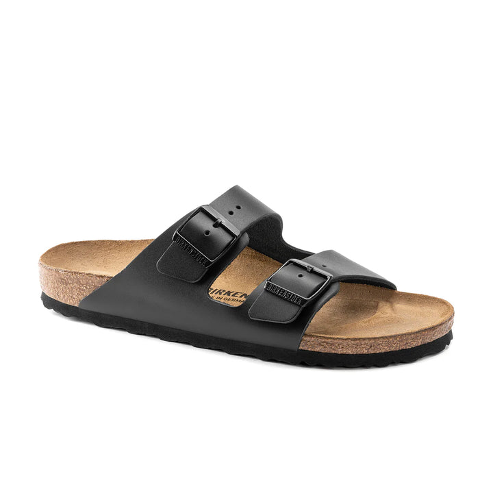 Birkenstock Arizona Smooth Leather Two Strap Regular Fit Sandals - Black