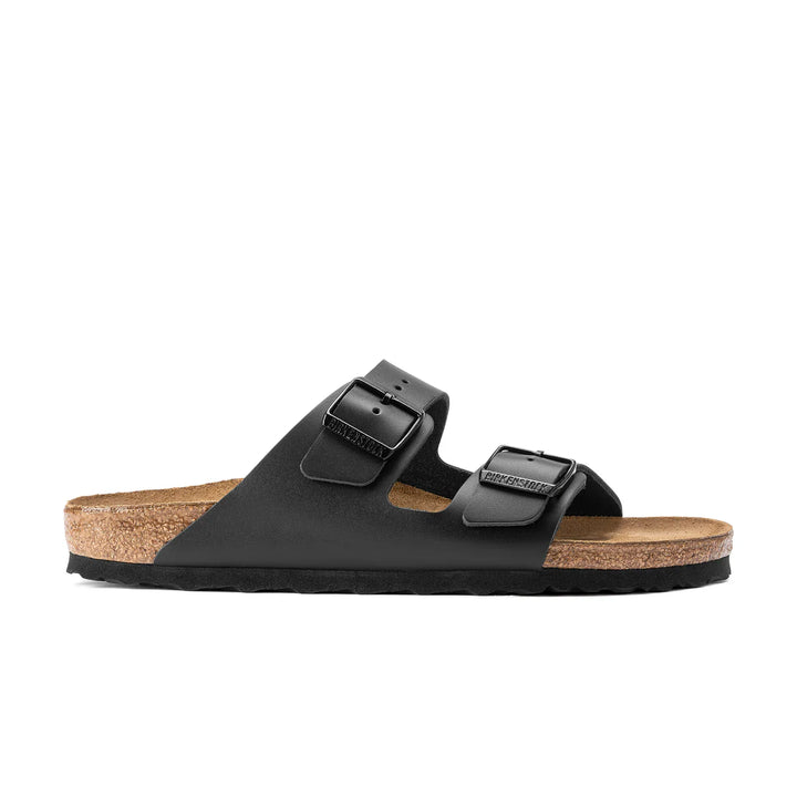Birkenstock Arizona Smooth Leather Two Strap Regular Fit Sandals - Black