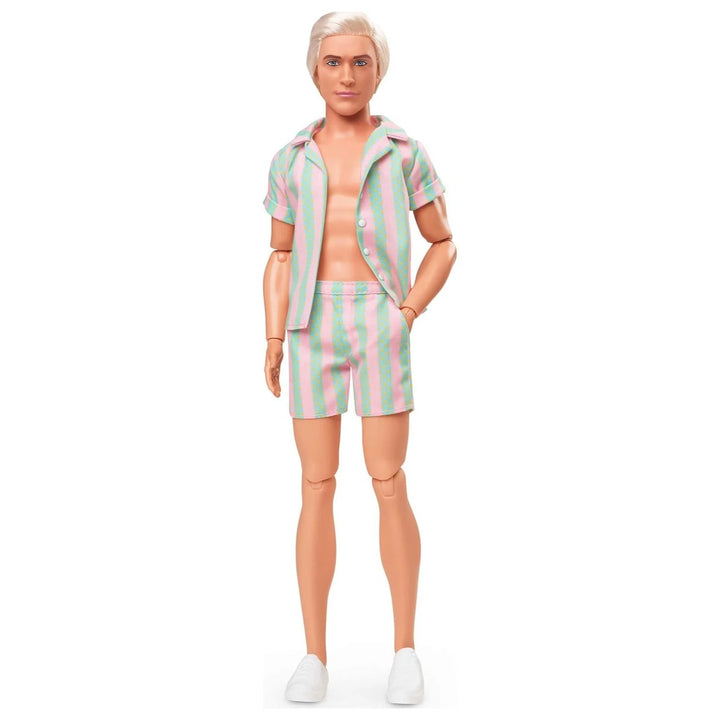 Barbie The Movie Ken in Pastel Striped Beach Matching Set Doll