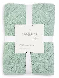 Homelife Naxos Diamond 5 Piece Towel Pack Sage