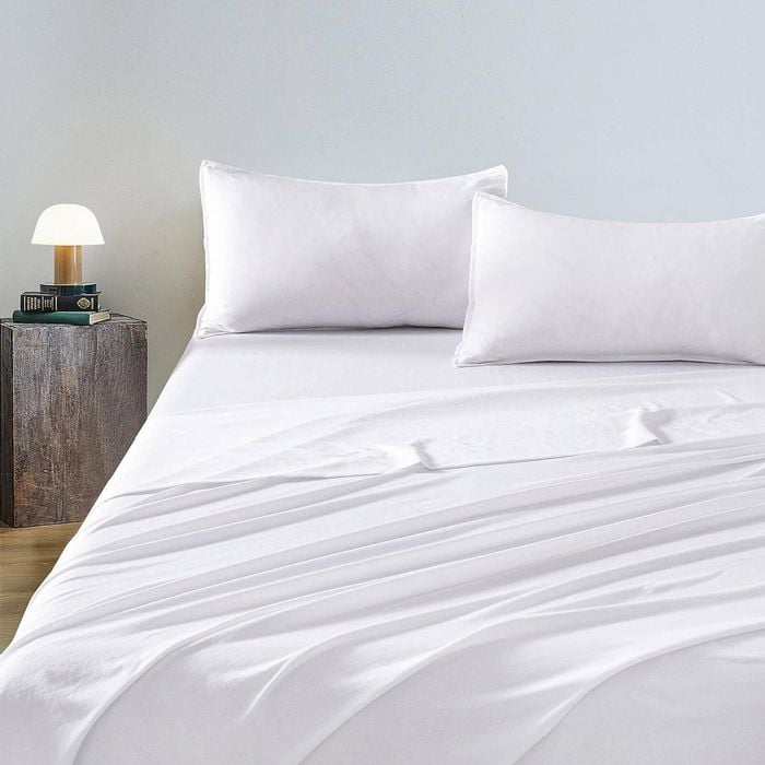Cleverpolly Vintage Washed Microfibre Sheet Set King Single White
