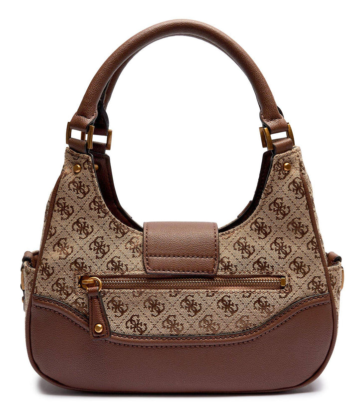 Guess Decor Vintage Small Satchel Handbag - Latte Brown