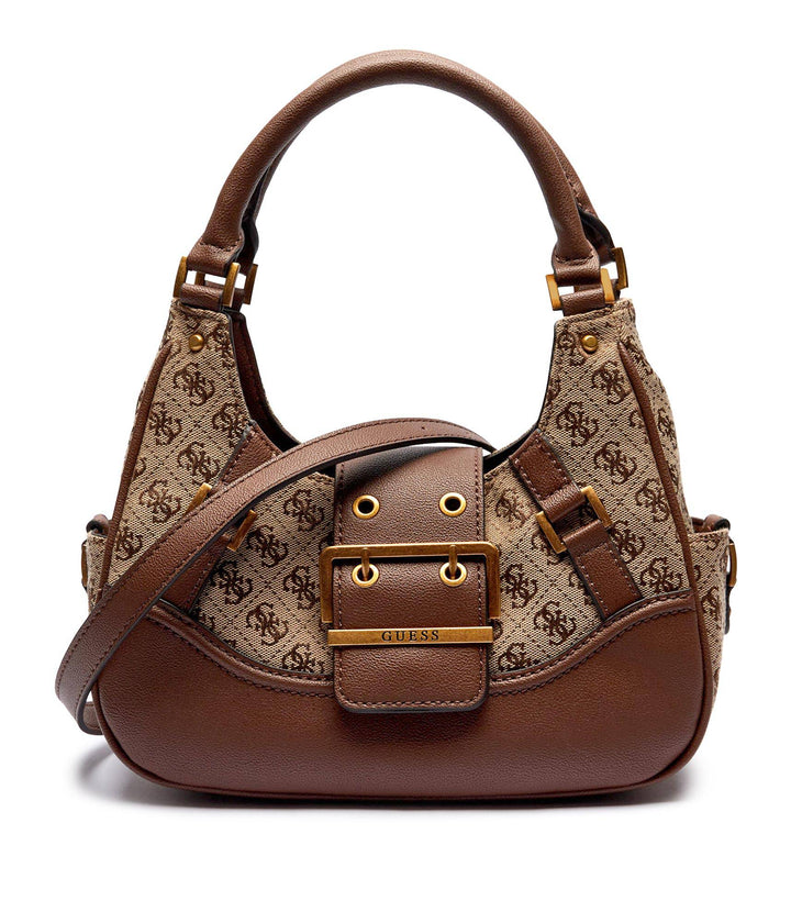 Guess Decor Vintage Small Satchel Handbag - Latte Brown