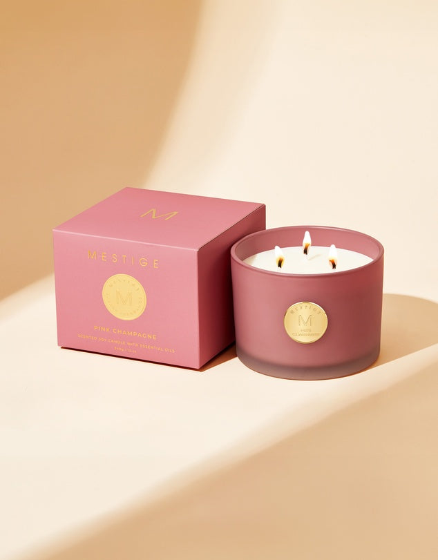 Mestige Pink Champagne Soy Candle 340g