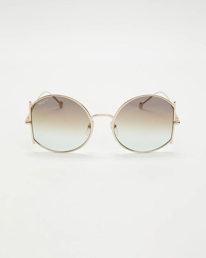 Salvatore Ferragamo SF244S Sunglasses - Light Gold Brown Mint Gradient