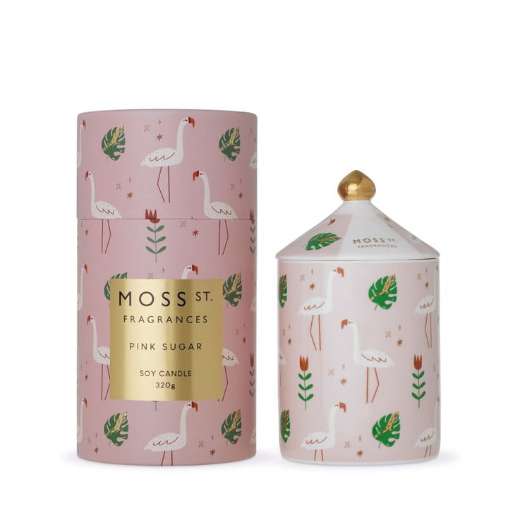 Moss St. Fragrances Pink Sugar Large Ceramic Candle 320g