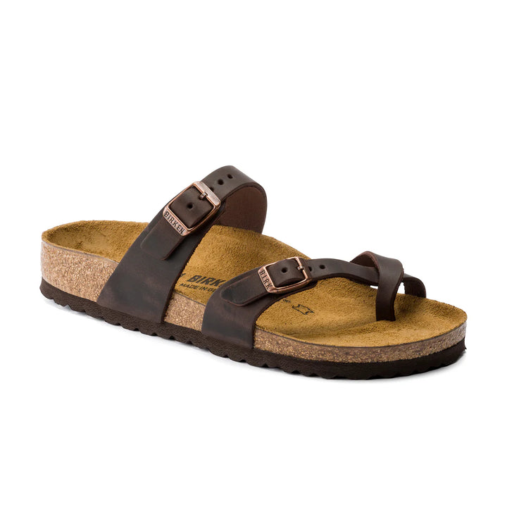 Birkenstock Mayari Oiled Leather Thong Regular Fit Sandals - Habana