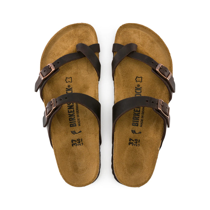 Birkenstock Mayari Oiled Leather Thong Regular Fit Sandals - Habana