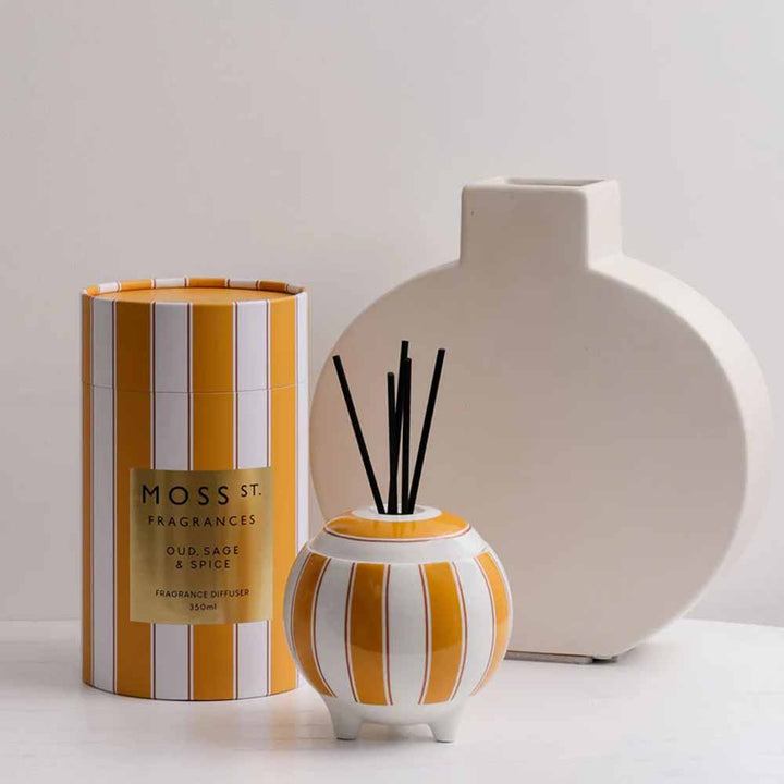 Moss St. Fragrances Oud, Sage & Spice Large Ceramic Diffuser 350ml