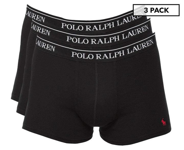 Polo Ralph Lauren Men's Classic Fit Mid-Rise Trunk 3 Pack - Polo Black