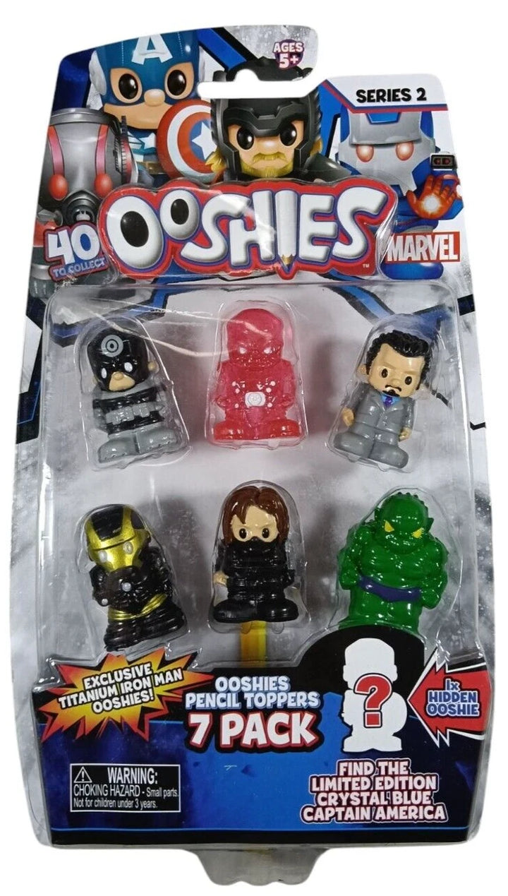 Ooshie Pencil Toppers DC Comics Marvel 7 Pack