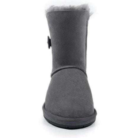 UGG Women's Sheepskin Short Water Resistant Button Boots Black